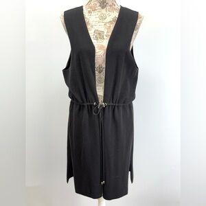 ONEA Black Sleeveless drawstring waist knit duster Cardigan size XL